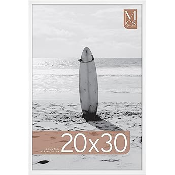 MCS Studio Gallery 20x30 Poster Frame White Woodgrain, Vertical & Horizontal Wall Hanging Large Picture Frame for Photos, Posters & Art Prints (1-Pack)