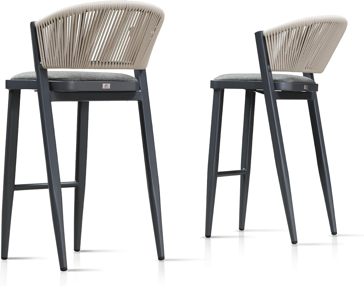 PURPLE LEAF Bar Stool Set of 2 Outdoor Bar Chairs with Footrest Bar Height Stools