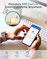 Vista 4 de Juego de cerradura inteligente WiFi para puerta de entrada sin llave con manija de puerta delantera, desbloqueo biométrico de huellas dactilares