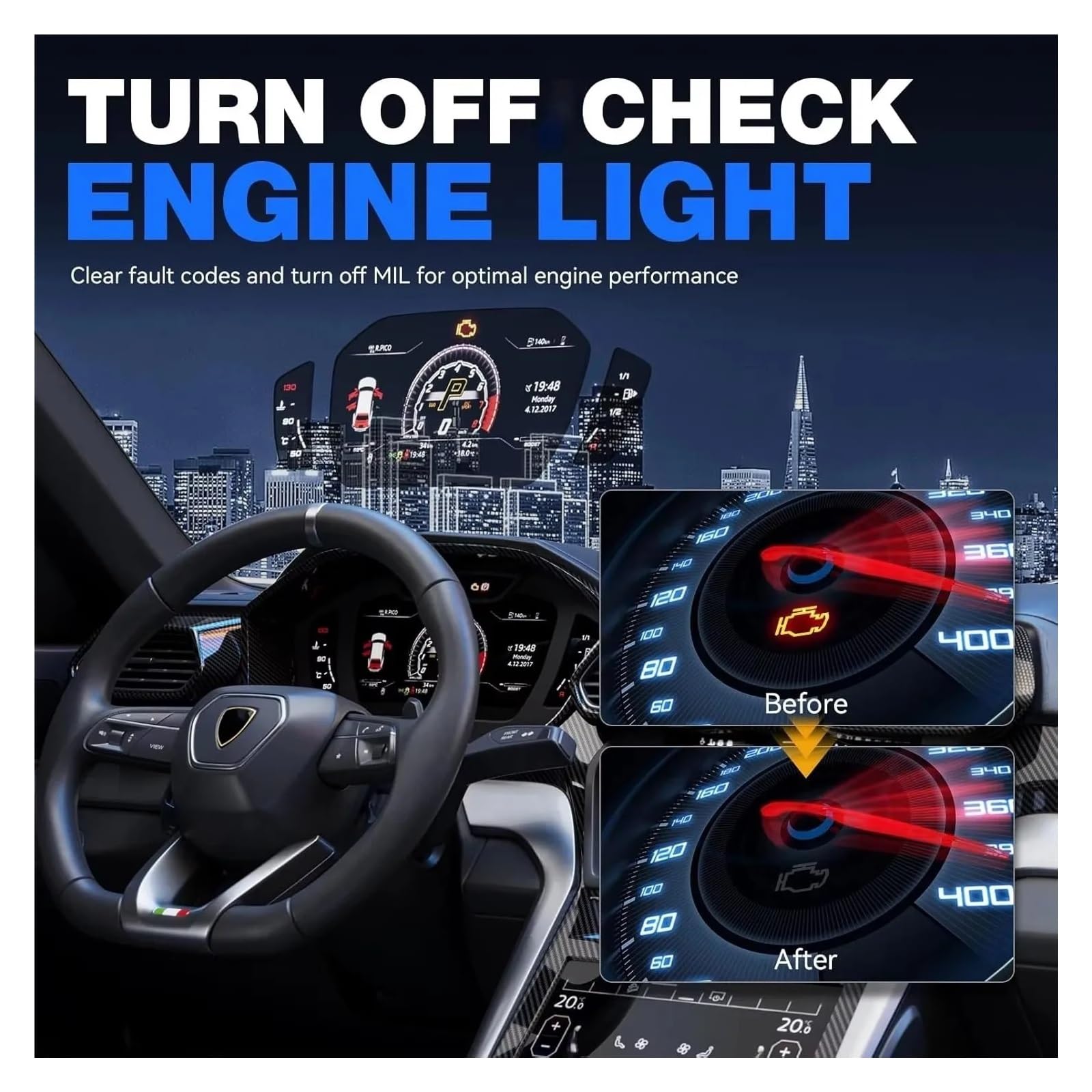 Controlla La Disponibilità Del Lettore Di Codici Motore I/M Scanner OBD2 Strumenti Diagnostici For Auto Funzioni Complete For Tutti Gli OBDII Test Bidirezionale