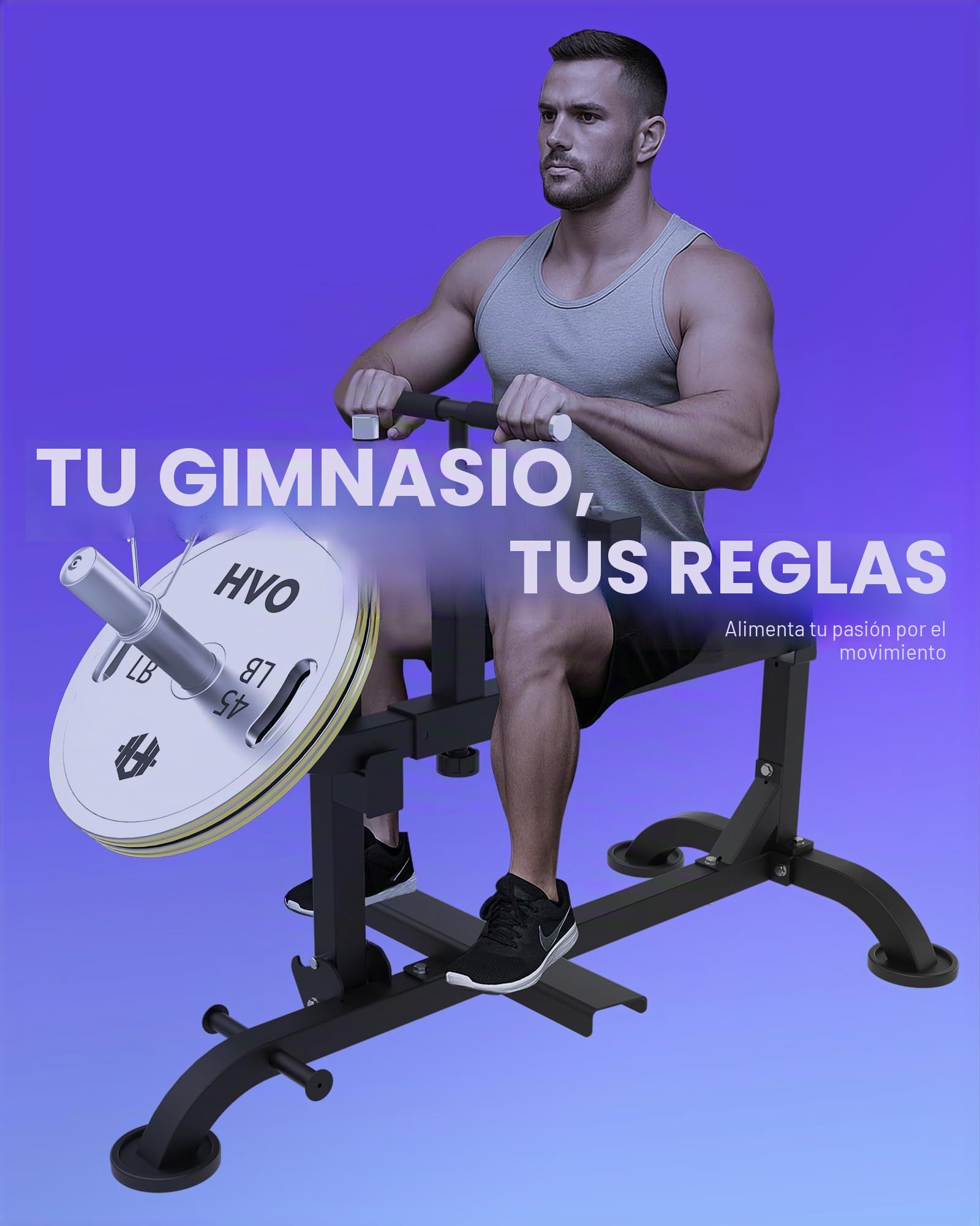 HVO Máquina para pantorrillas sentada: Equipo de Entrenamiento para piernas en casa en posición sentada Seated Calf Raise Machine