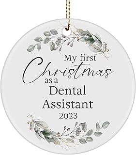 My First Christmas As A Dental Assistant 2023 Ornament for Christmas Tree Party, Gifts for Him Her Men Women, New Year Dentist Dentistry Operator Dental Clinic Friend Coworker