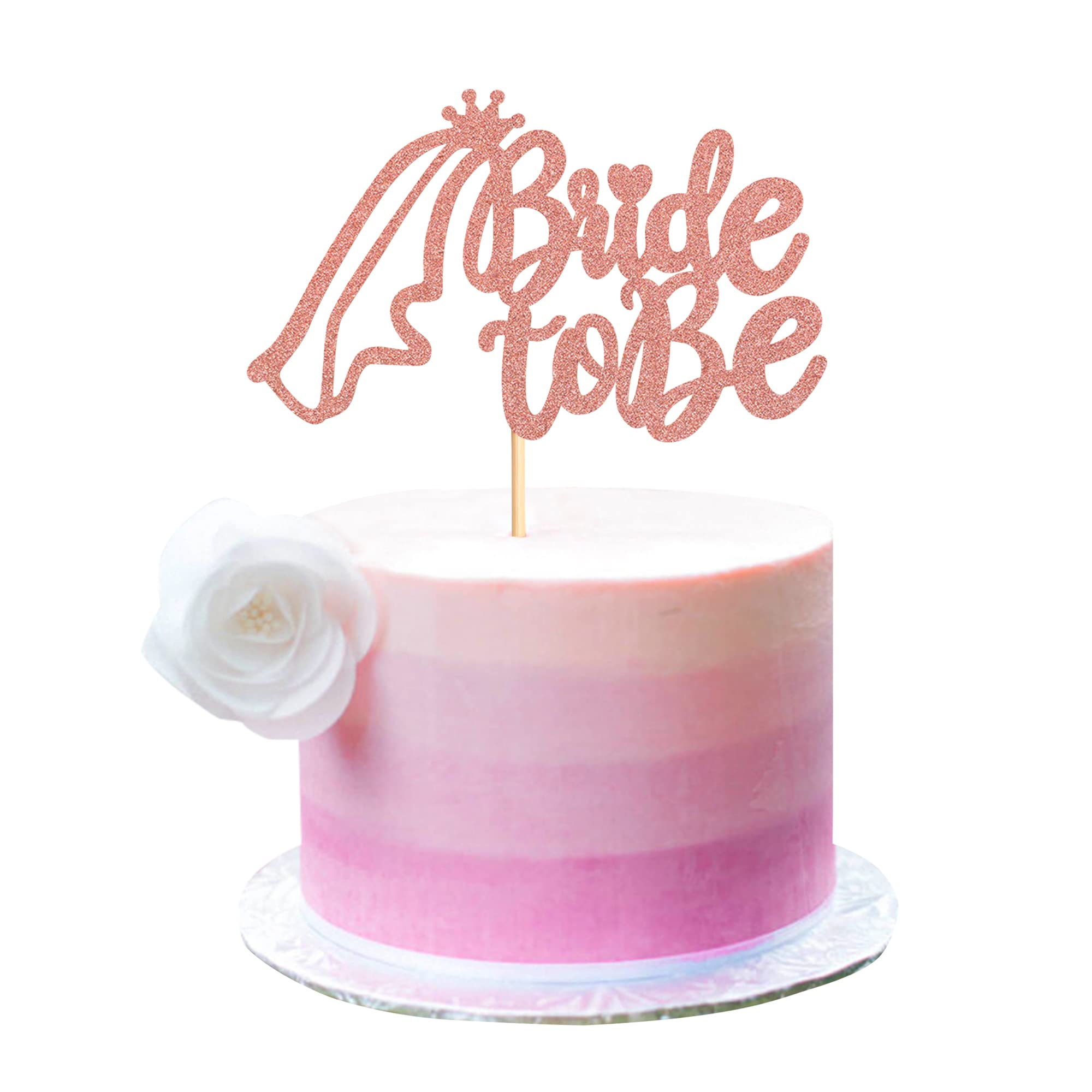 40Pcs Edible Greenary Bride to Be Cupcake Toppers Mr Mrs Cupcake Picks โ image 1