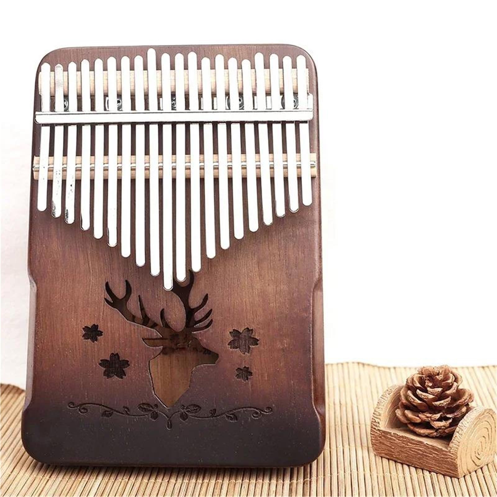 20 Klawiszowy Przenośny Fortepian Akacjowy Kalimba Z Motywem Renifera Idealny Dla Początkujących Dorosłych Kalimba