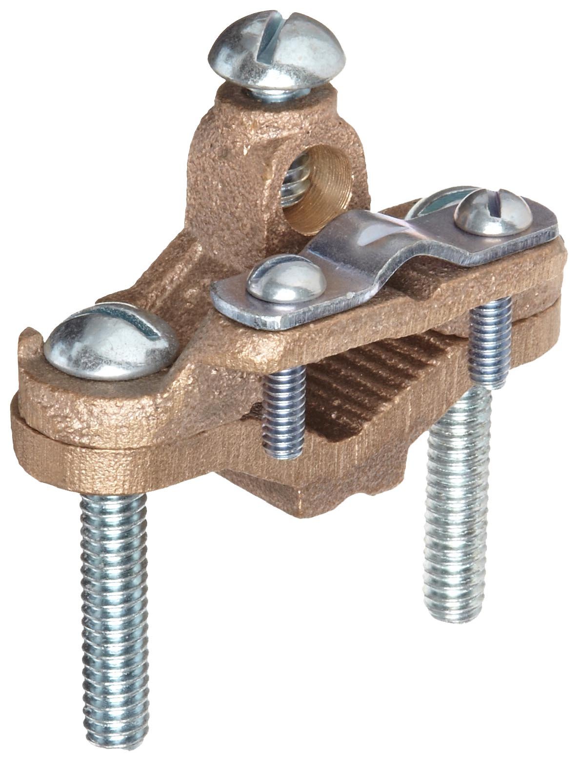 Morris Products 91670 Ground Clamp, For Armored and Unarmored Wire, 1/2 -1" Water Pipe Range, 8 - 4 Wire Range