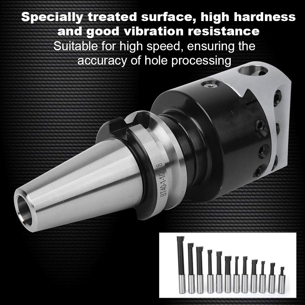 Cnc Kit, Boring Head Set Cnc Milling Tools Kit Set CNC Boring Cutter Set High Hardness 40CR Milling Tools Kit F1-18 75mm Head Diameter (BT40-F1-18-12PCS)