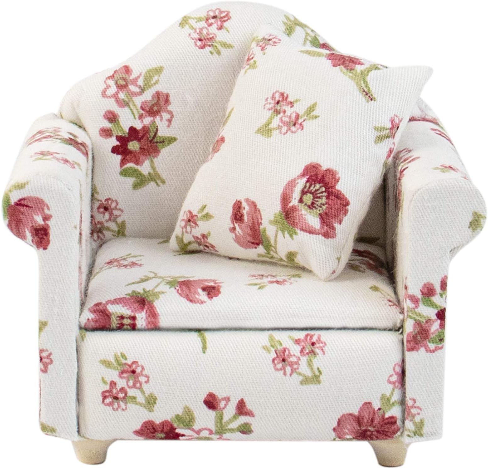 AUEAR1:12 Mini Wooden Sofa Arm Chair Furniture for Living Room