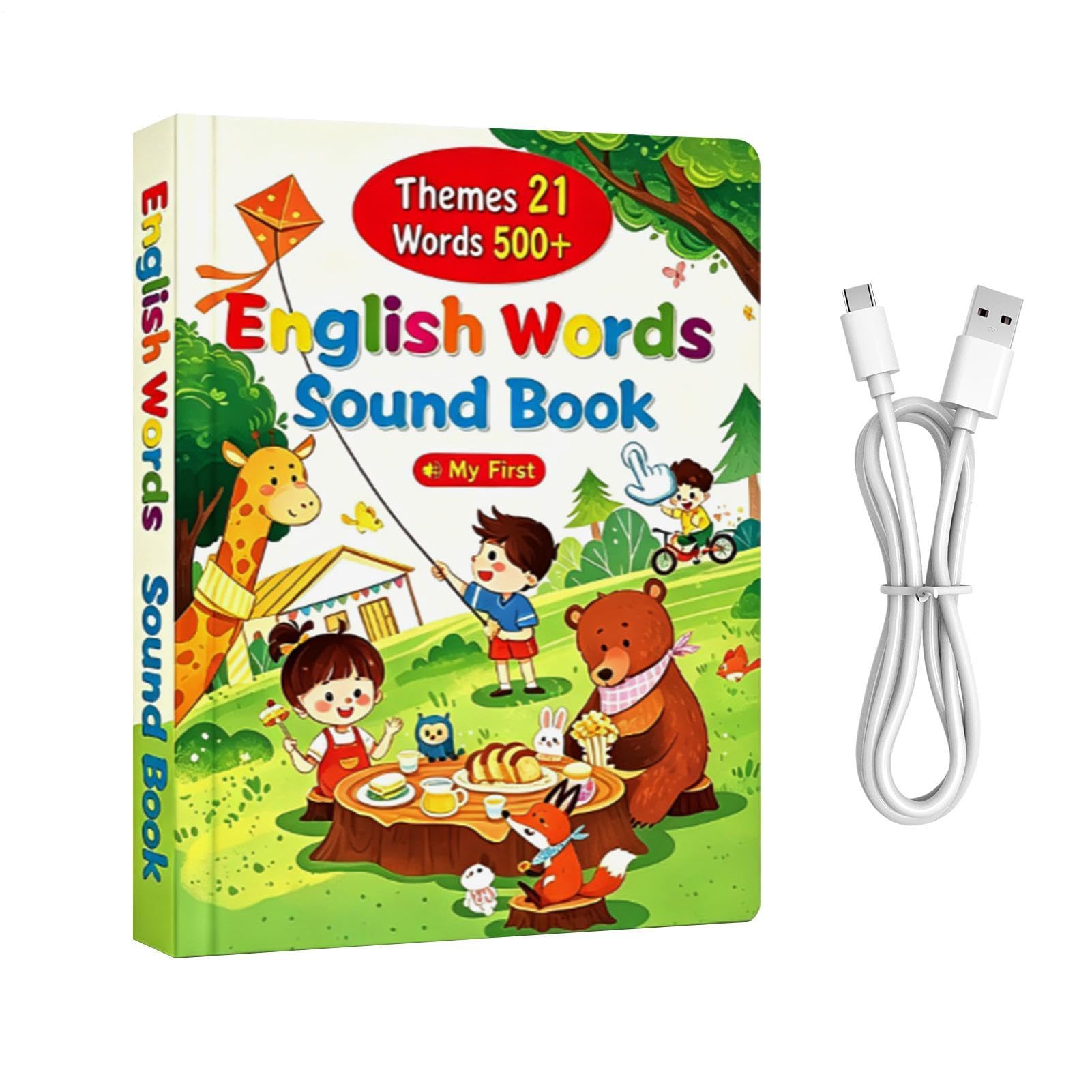 Sound Books For Kids, 500 Words Phonics Learning Toy, Rechargeable, 10 Inch