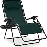 Vista 14 de Best Choice Products Silla reclinable de patio al aire libre de gran tamaño con gravedad cero, plegable, con portavasos y bandeja de accesorios