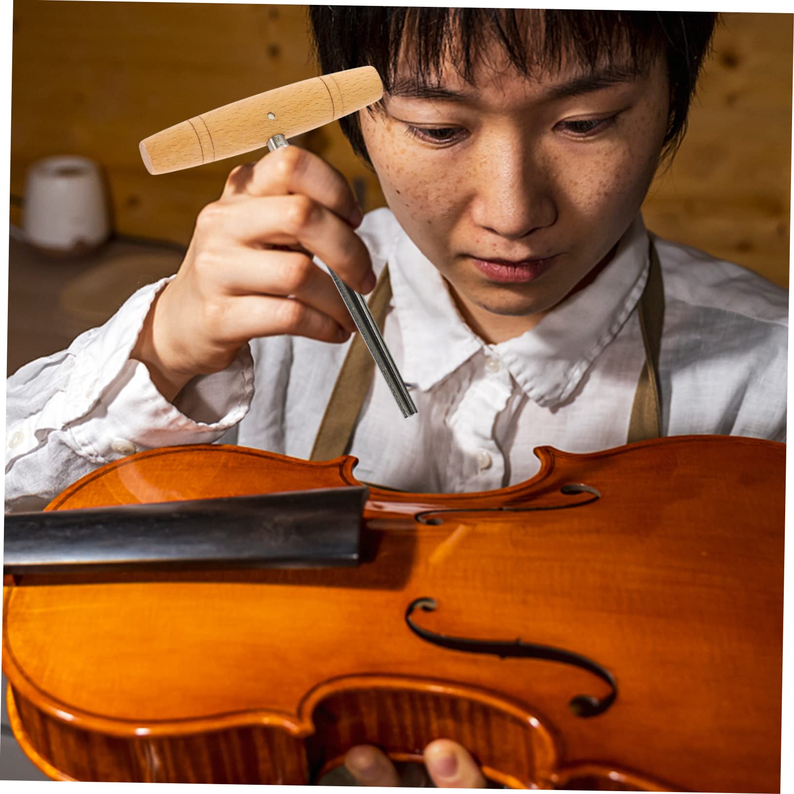 ibasenice 4pièces Alésoir à Violin Inoxydable Et Bois Outil De Réparation Portable Pour Violon Et Alto Précis Et