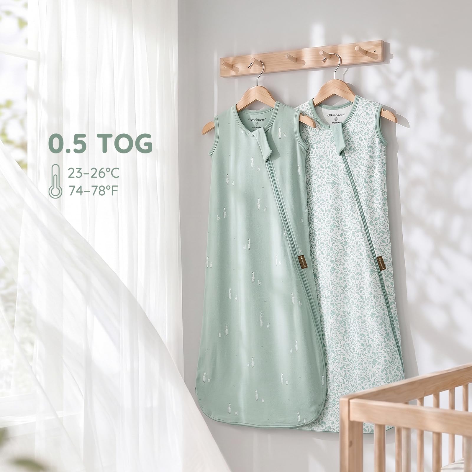 Mosebears 0.5 Tog Sacco Nanna in Cotone per Neonati, Estate - Per Bambini e Bambine