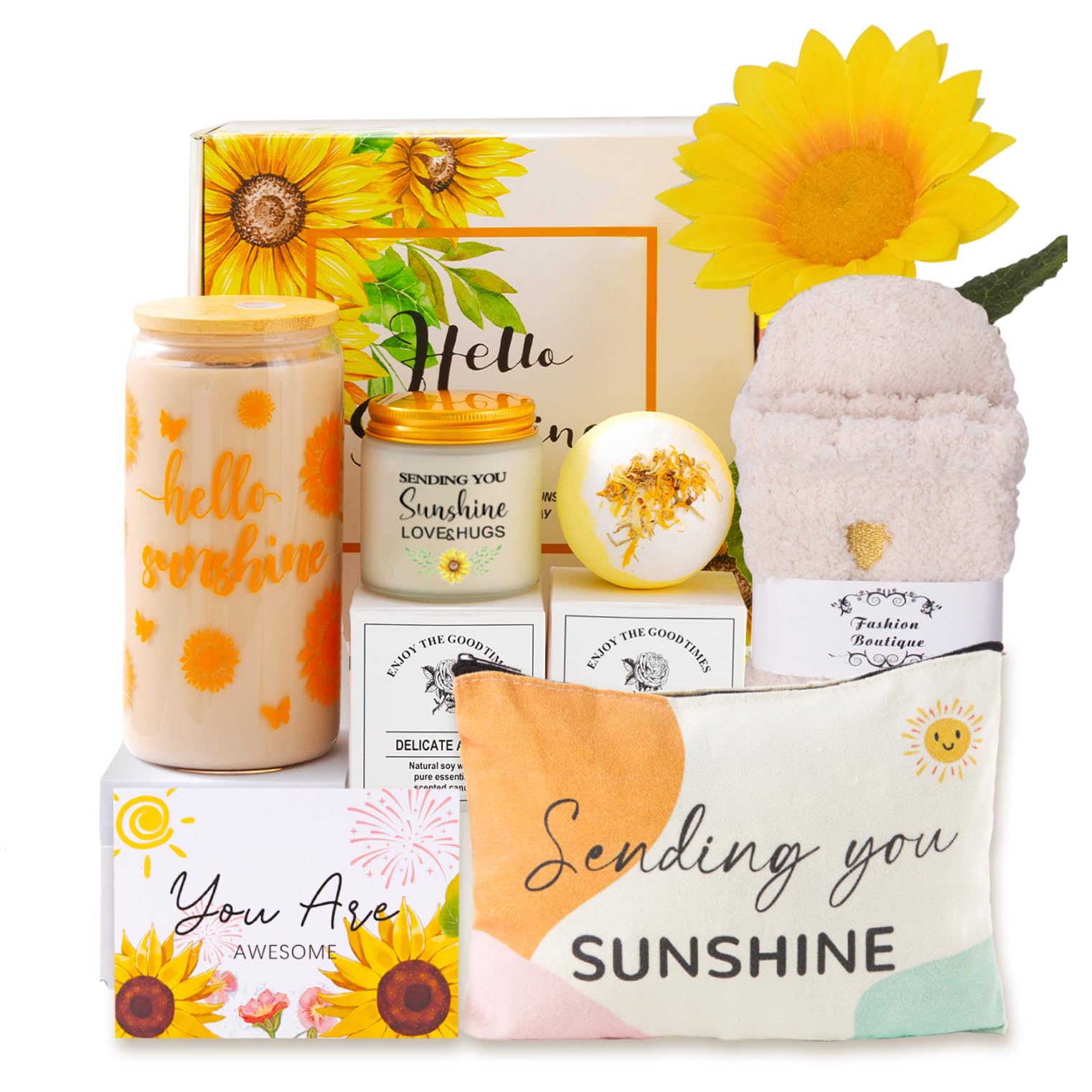 LIVEHITOP Cadeau Femme 8PCS Personnalisé Coffrets Cadeau Inclus Mug Isotherme Soeur Maman Collegue Amie Cadeau Noël, Fête Des Mères, Saint-Valentin