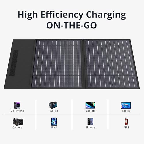 Miniatura 4 de Zendure 60W Panel solar plegable portátil 18V DC MC4 salida para generador portátil central eléctrica, impermeable IP65