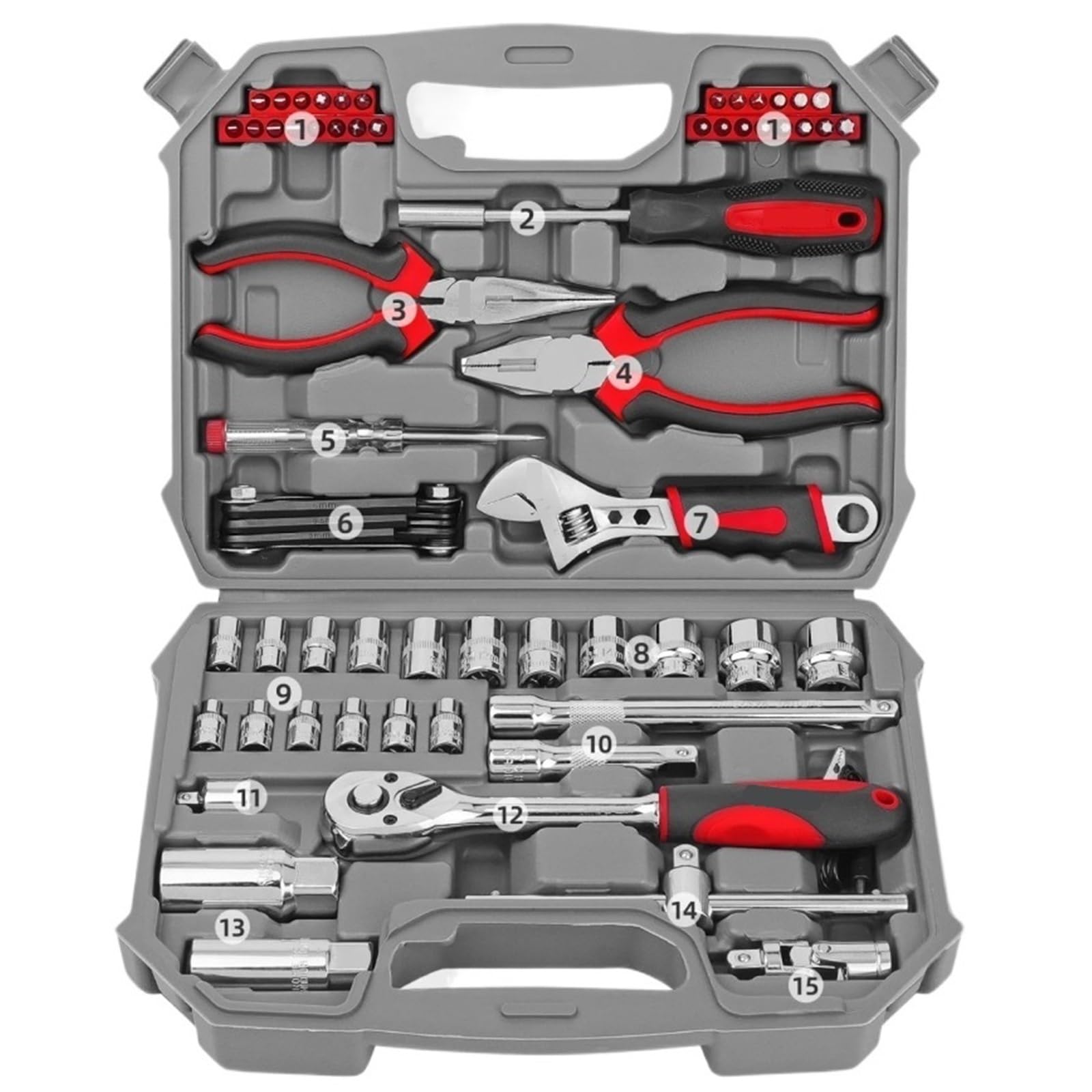 ZGUOUZANTYE Ratcheting Wrench Set, Car Repair Tool Kit Socket Wrench Set Daily Hand Tools Sets for & Mechanic Ratchet for Man(RHD Model 3)
