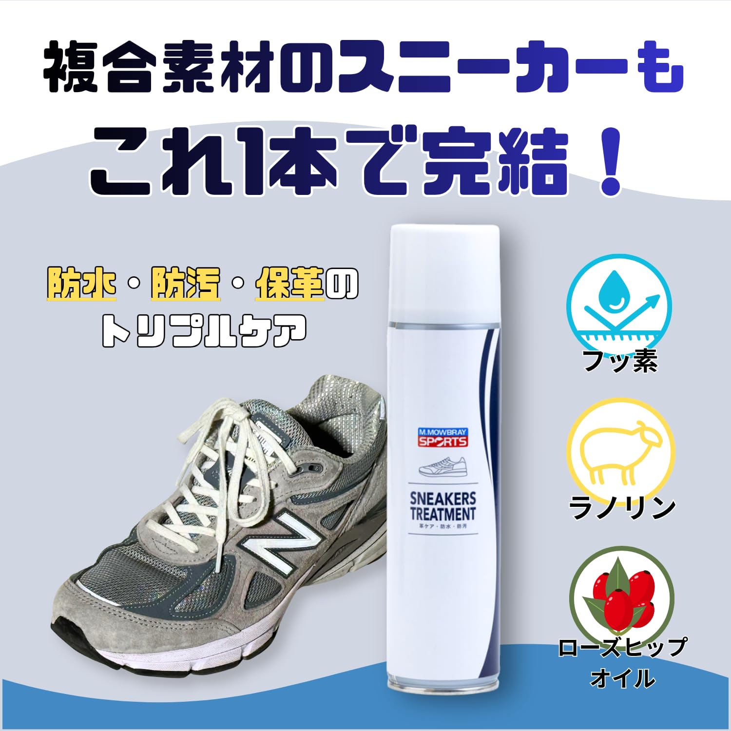栄養・防汚・防水スプレー 本革 日本製 色々な素材に使える 220ml スニーカートリートメント スニーカー 複合素材スニーカー 多素材 ニュートラル