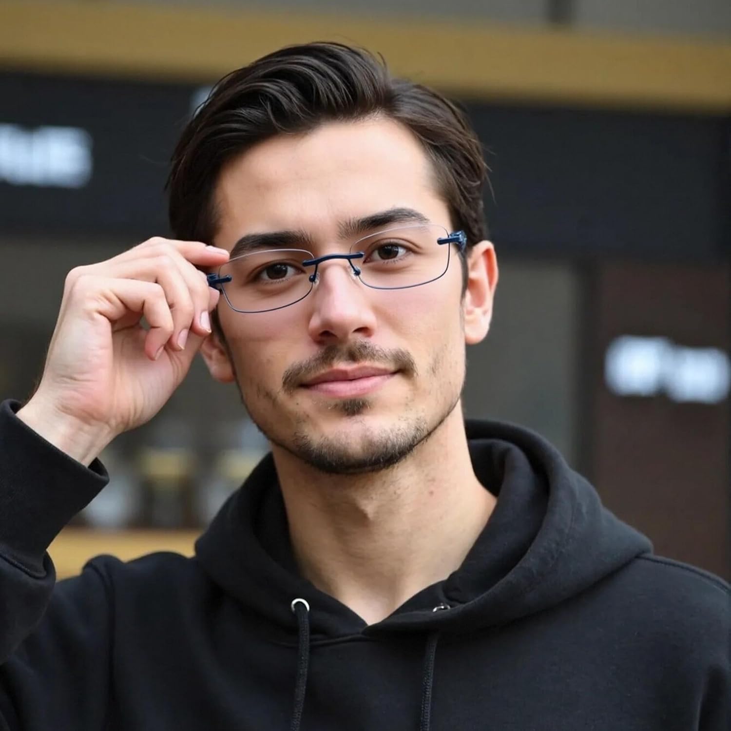 Rimless Reading Glasses for Women, Frameless Lightweight Computer Readers for Women with Spring Hinges/Tinted Edges - Image 2