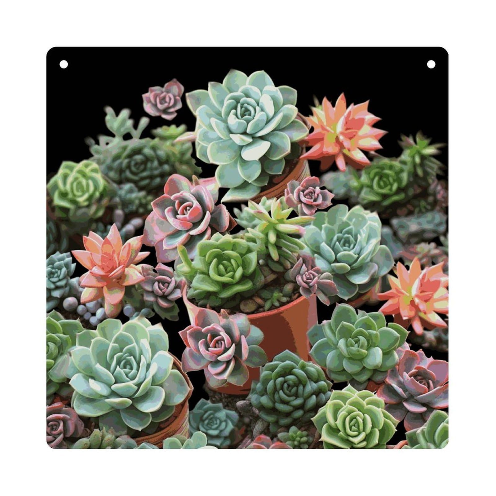 Adfgyerh Style Succulents Hanging Ornaments Window Hanging Modern Acrylic Decor For Living Room Bedroom Dining Room Hallway Office Wall Decor, 8X8 In