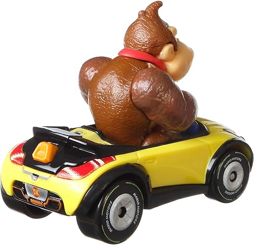 Miniatura 3 de Hot Wheels Personajes de Mario Kart y Karts como 1:64 Die-Cast Cars, Donkey Kong