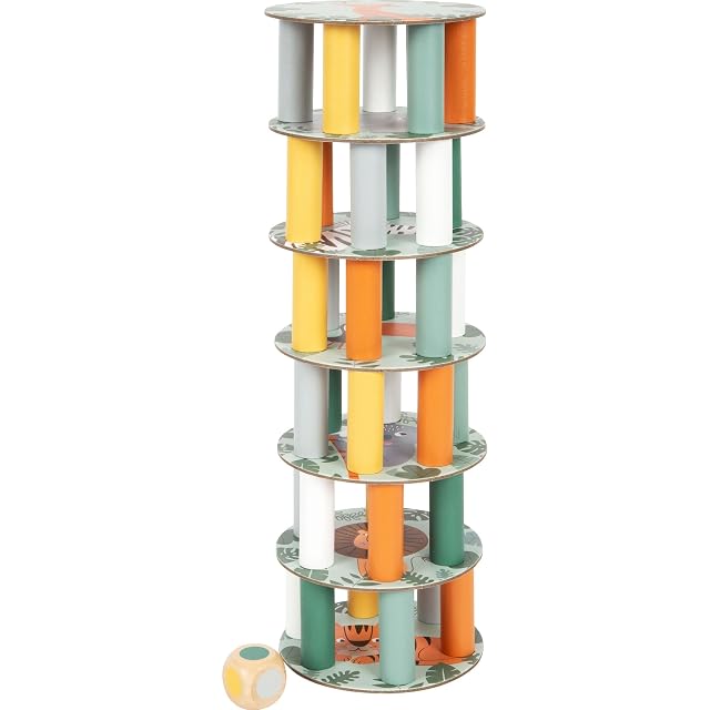 Foto 2 de 8 de Small Foot Torre oscilante Safari, Juego de Mesa de diseño Moderno, con Dados de Colores, 11958