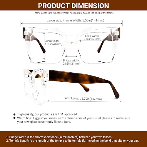 Miniatura 6 de VOOGLAM Gafas de lectura cuadradas de luz azul para mujeres y hombres anti fatiga ocular ojos secos lectores Pacheco