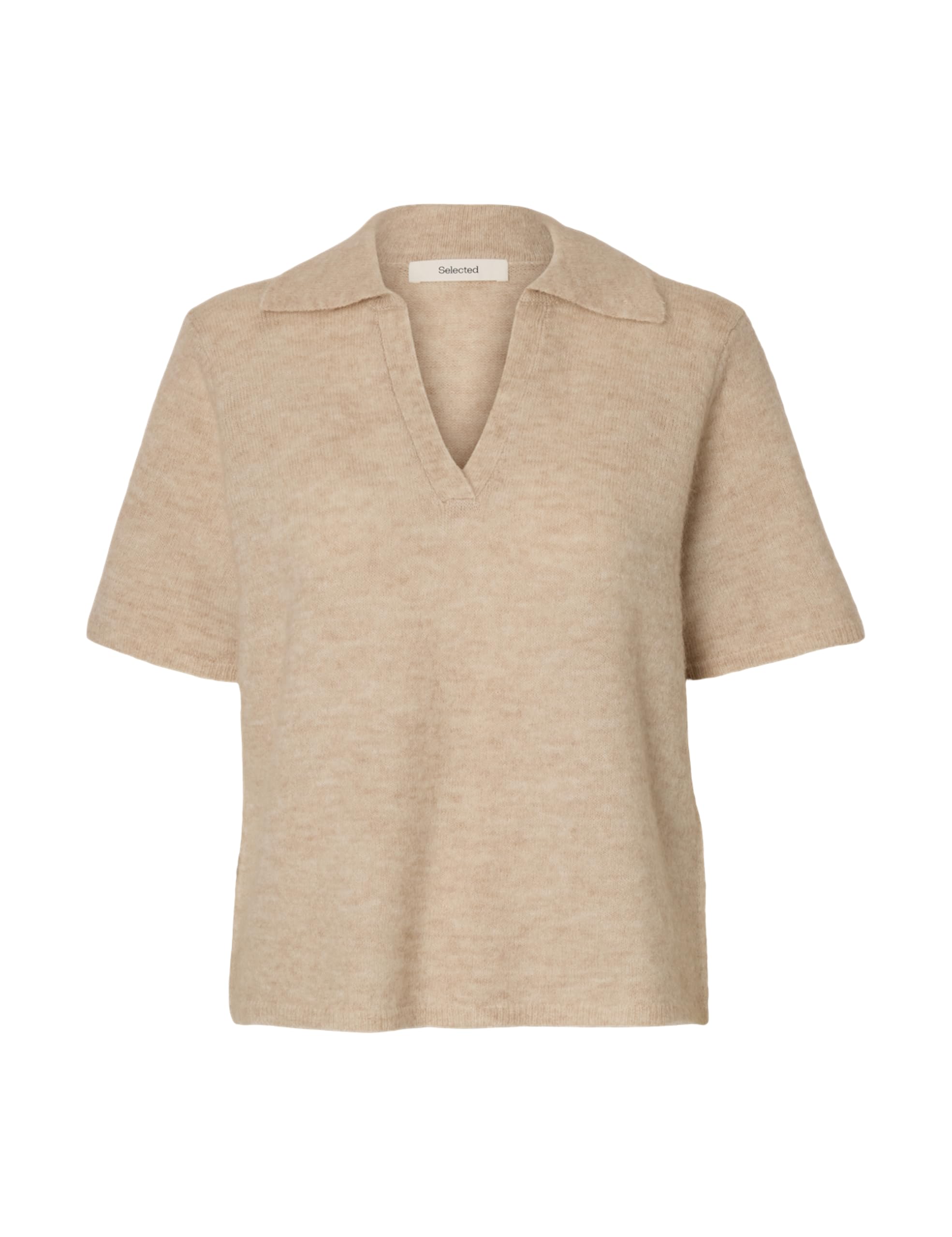 SELECTED WOMEN Damen Slflulu Ss Knit Polo Noos, Birch, L