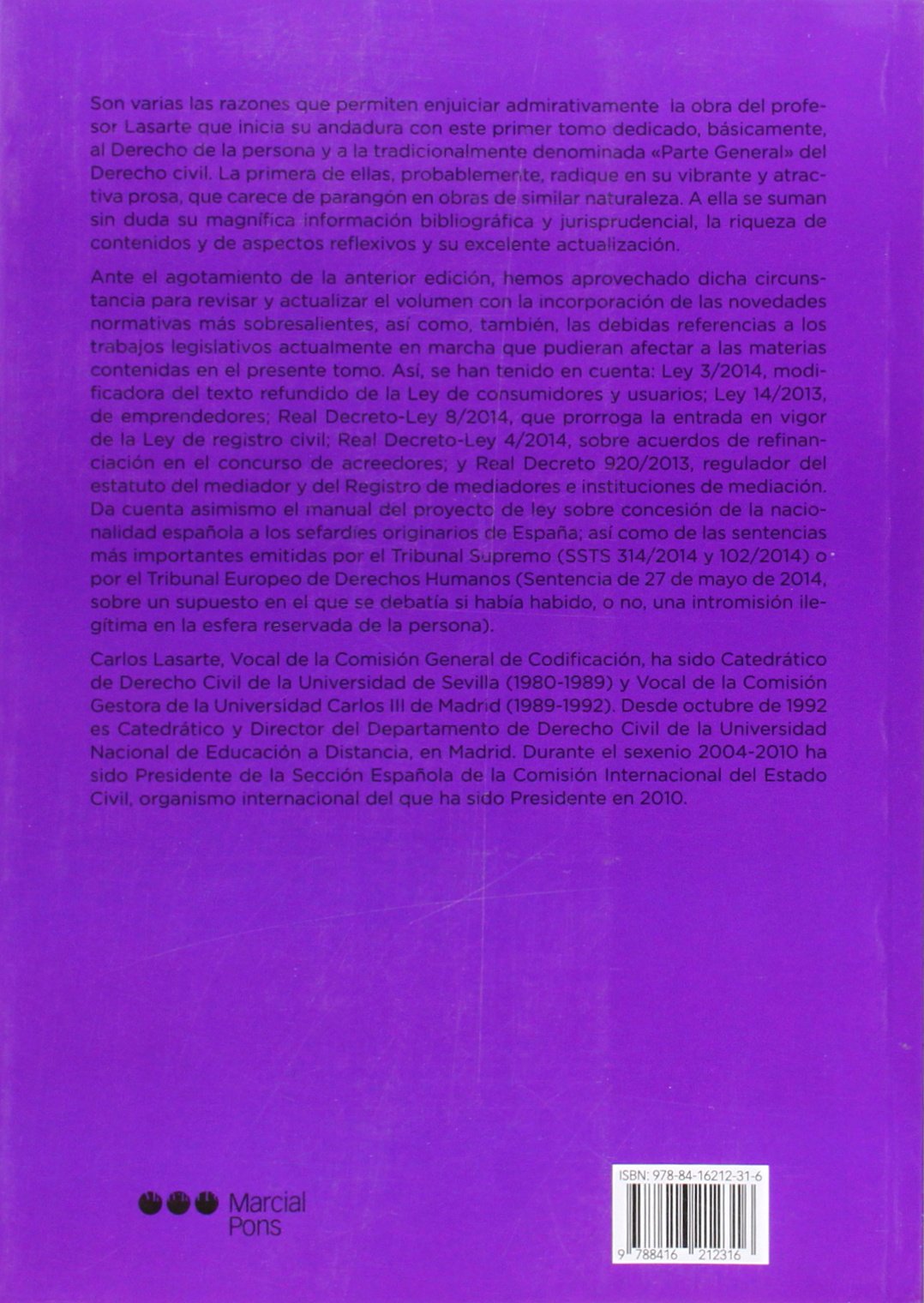 PRINCIPIOS DE DERECHO CIVIL. Tomo I: Parte General y Derecho de la persona: 1 (Manuales universitarios)