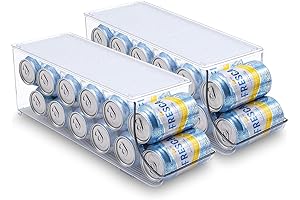 Stackable Fridge Soda Can Organizer with Lid Holds 12 Cans