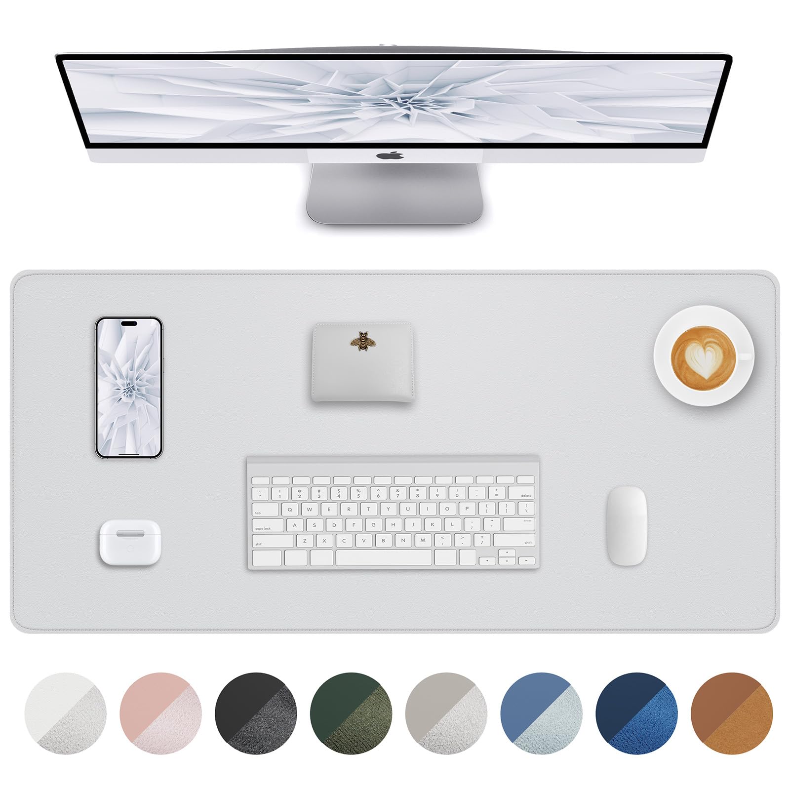 Non-Slip Desk Pad,Mouse Pad,Waterproof PVC Leather Desk Table Protector,Non-Slip PU Leather Desk Blotter, Easy Clean Laptop Desk Writing Mat for