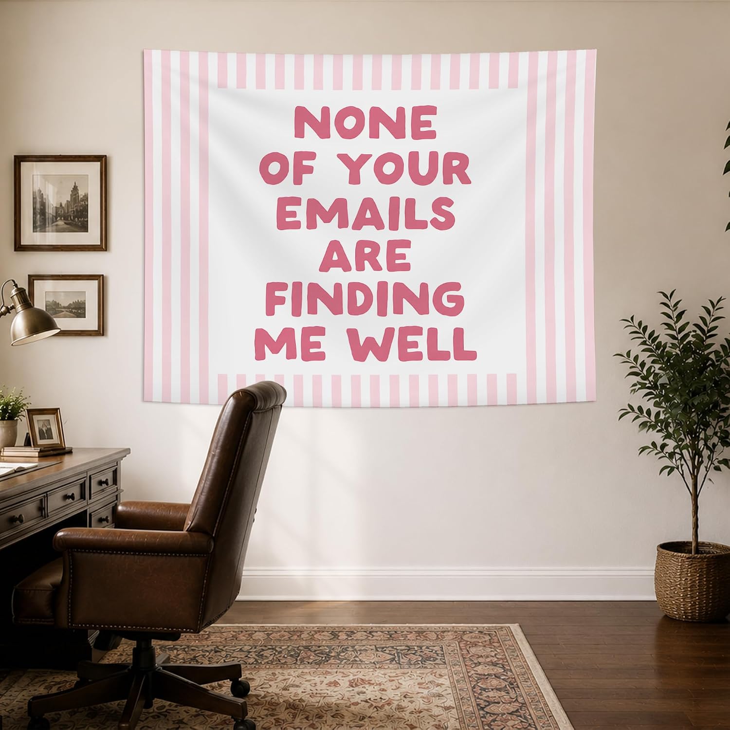 BRGYRS Pink Quote Wall Tapestry Hanging with Funny Saying Decor,50x60 Inch image 3