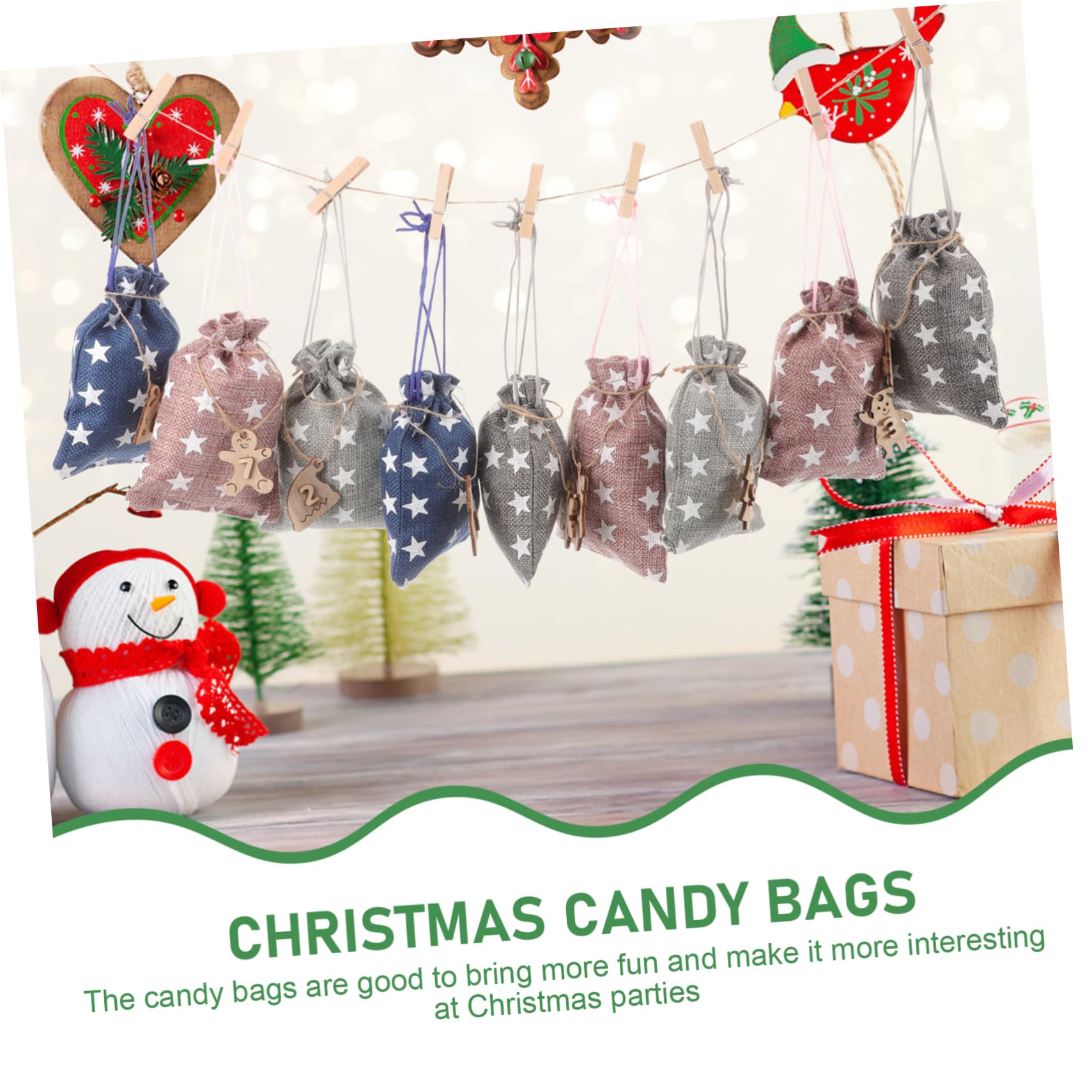 IWOWHERO Sacchetto Regalo Di Natale Vuoto Sacchetti Per Caramelle Portatili Sacchetti Per Biscotti Da Forno Per Dolcetti Natalizi Bomboniere e Altre Occasioni Fattura e Design Festivo