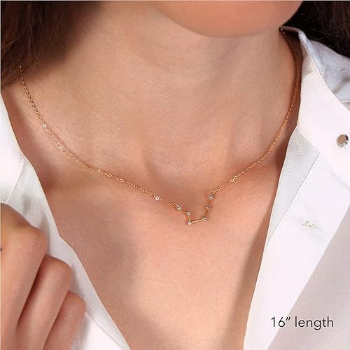 Miniatura 4 de Juego de 2 collares del zodiaco Collar con colgante de 12 constelaciones, collar con signo del zodiaco para mujer, cumpleaños y astrología