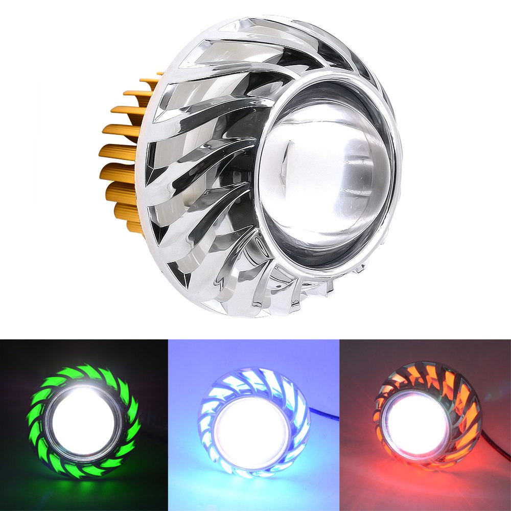 30 W 8000 K Alto/Basso Fascio LED Faro Testa Lampada Angel Eyes Devil Eye Light con Doppia Lente Luce per Moto