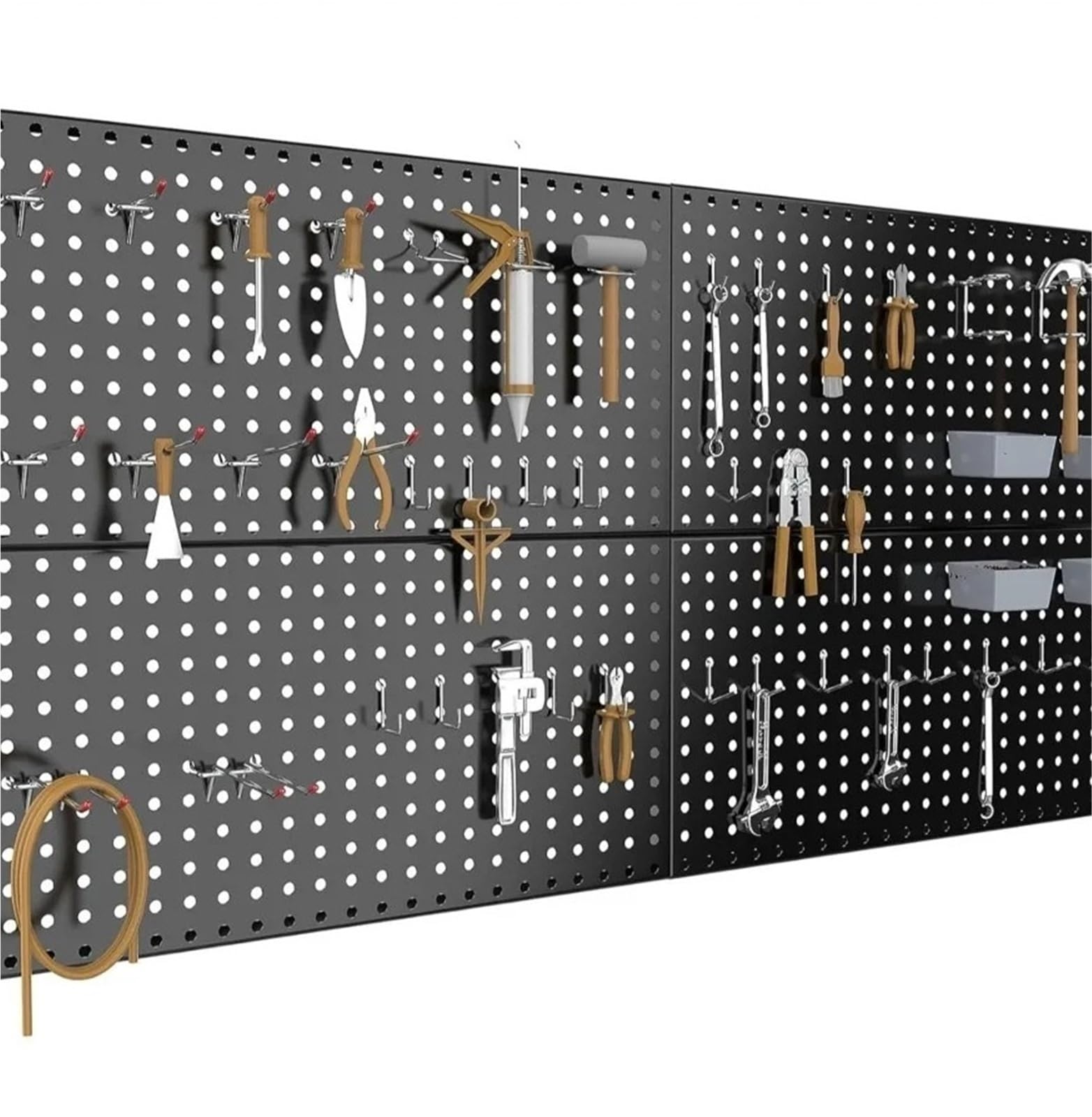 XILEUDUOD Pegboard 4x2ft Metal Pegboard Kit for Tool Storage, Wall Organizer with Hooks and Bins