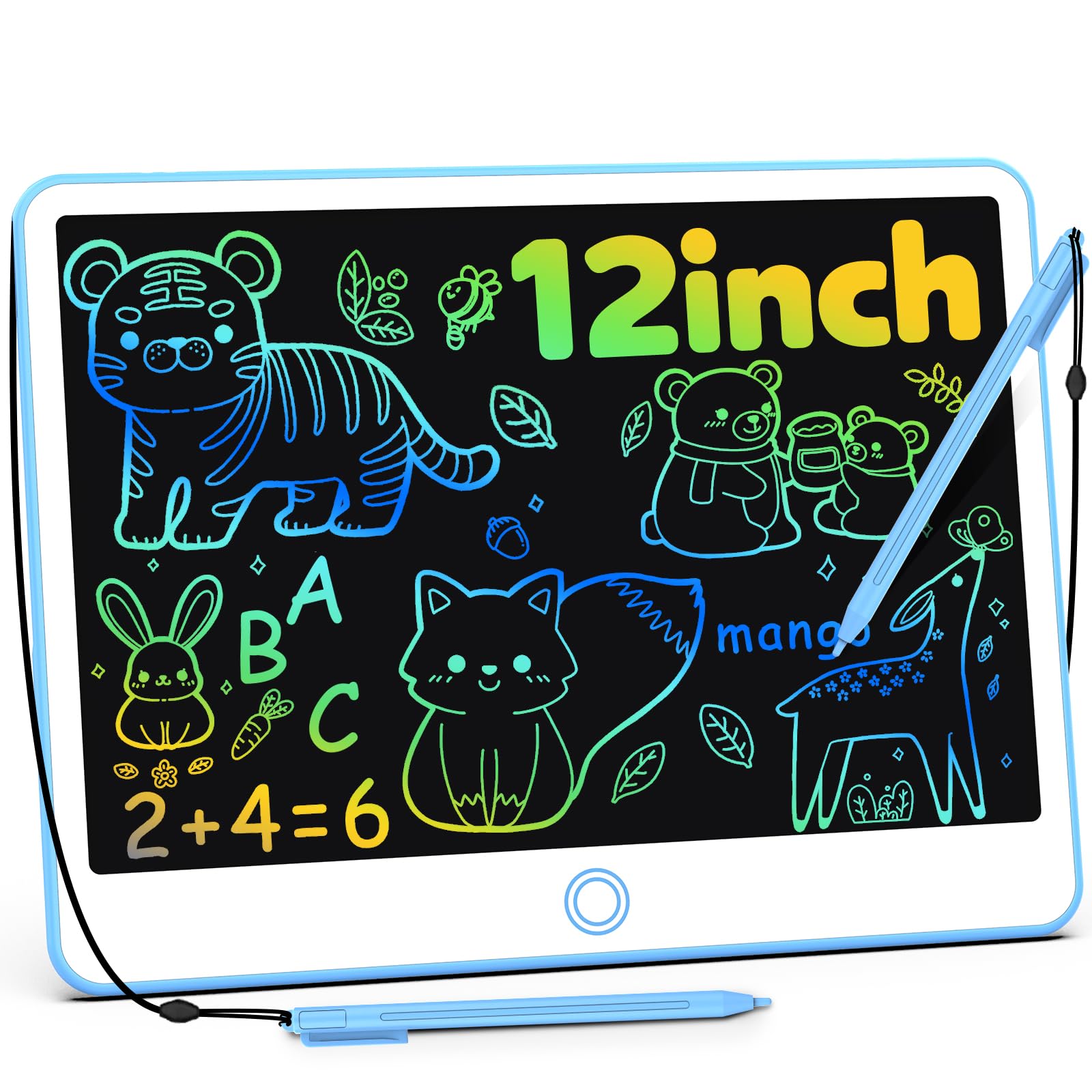 BAVEEL LCD Writing Tablet, 12 Inch Colorful Toddler Doodle Board Reusable Drawing Tablet, Educational and Learning Toy for 3 4 5 6 Years Old Boy and Girls, Christmas Gifts for Kids Toddlers