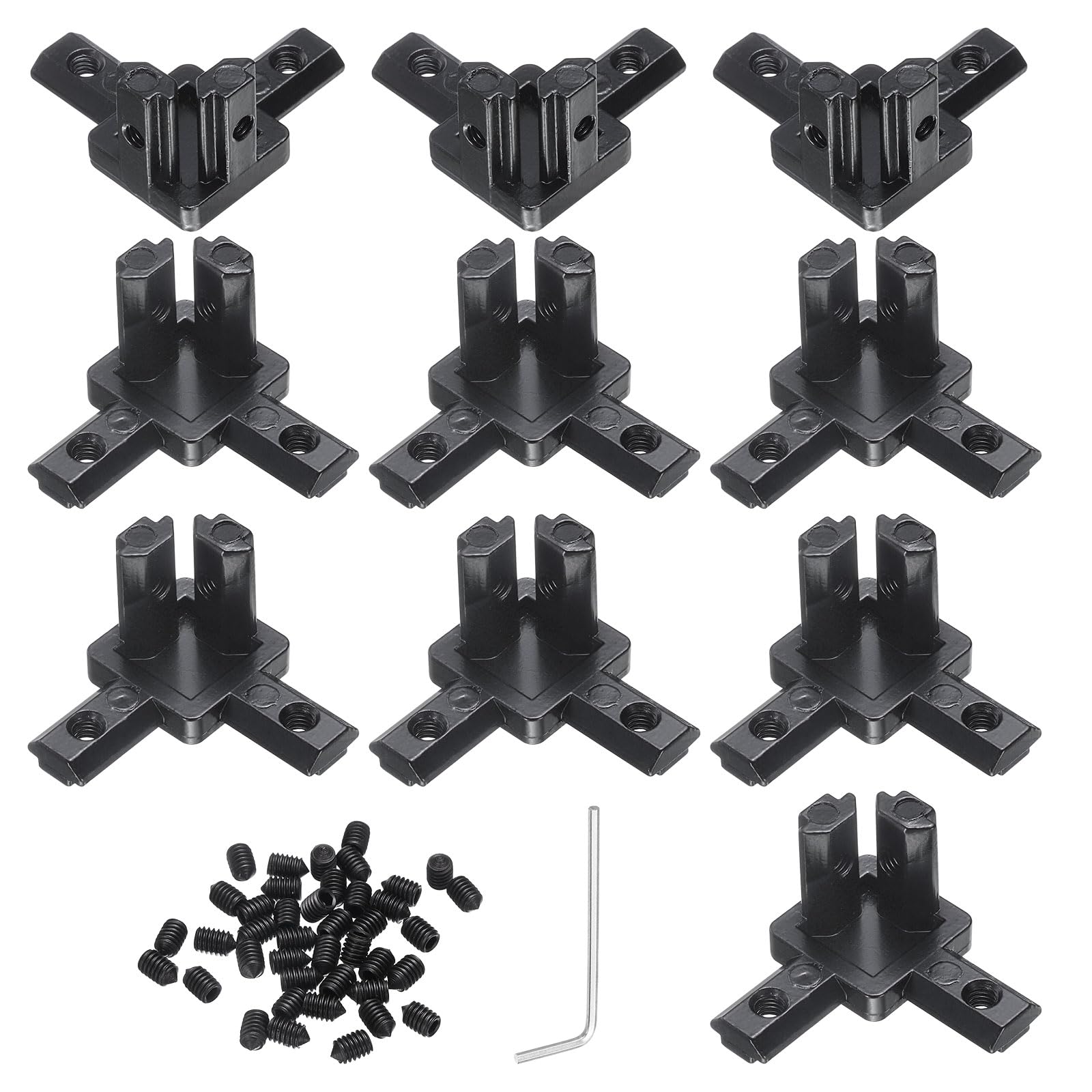 Équerres en alliage de zinc robustes avec visserie M4 noire pour châssis