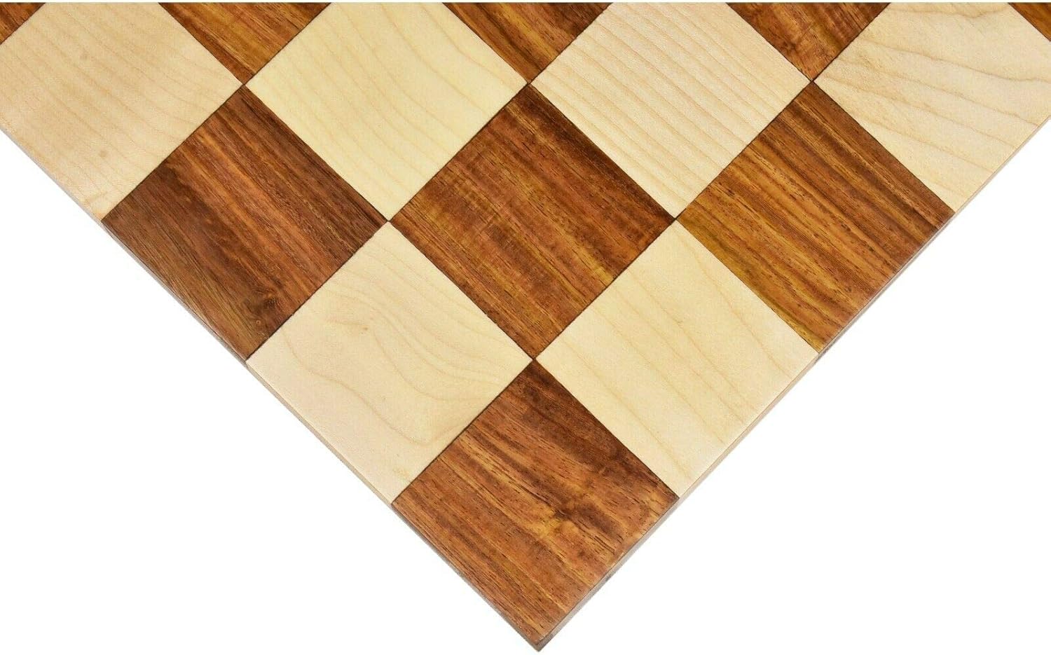 Royal Chess Mall Borderless Chess Board, Sheesham Golden Rosewood and Maple Wooden Chess Board, Chess Board Only, Luxury Large Chess Board, 17.3-in by 17.3-in (5.5-cm Squares)