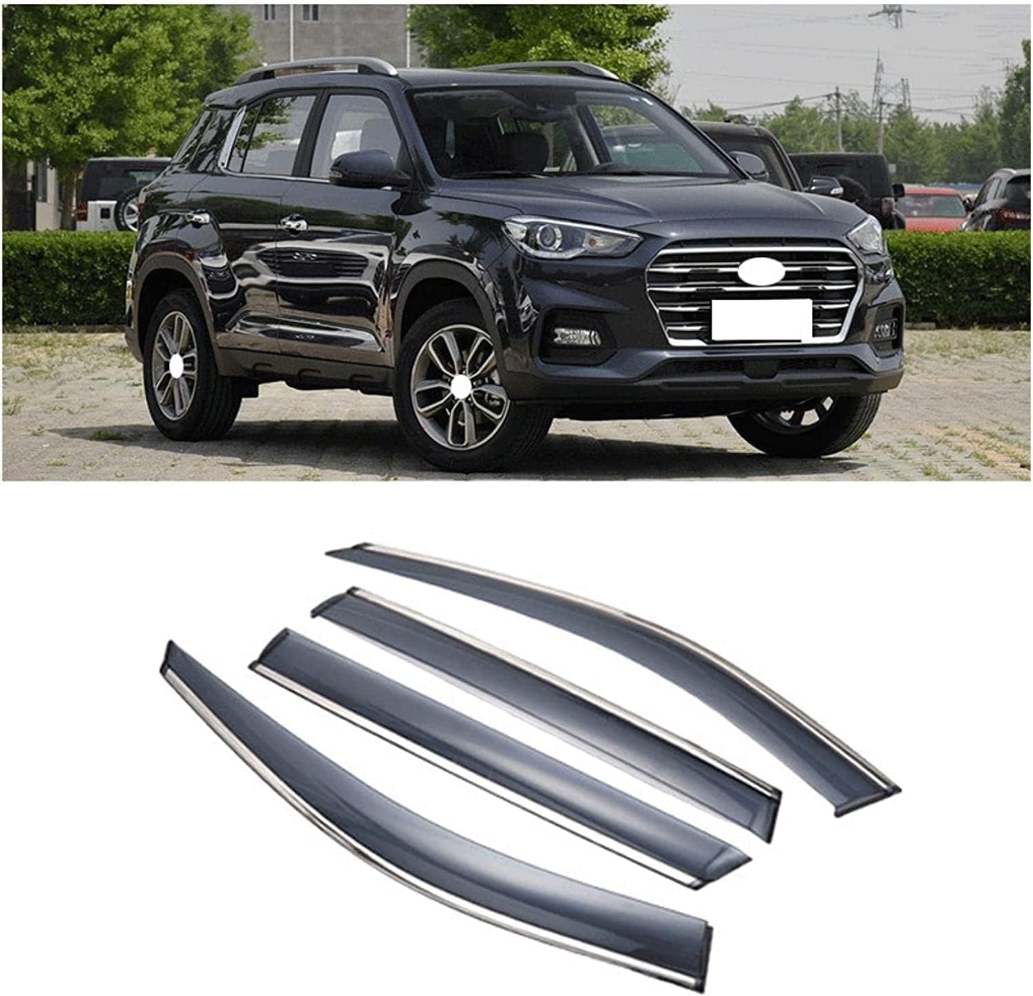 Déflecteurs de vent Hyundai IX35 2018-2020 DUROD pour vitres avant et arrière