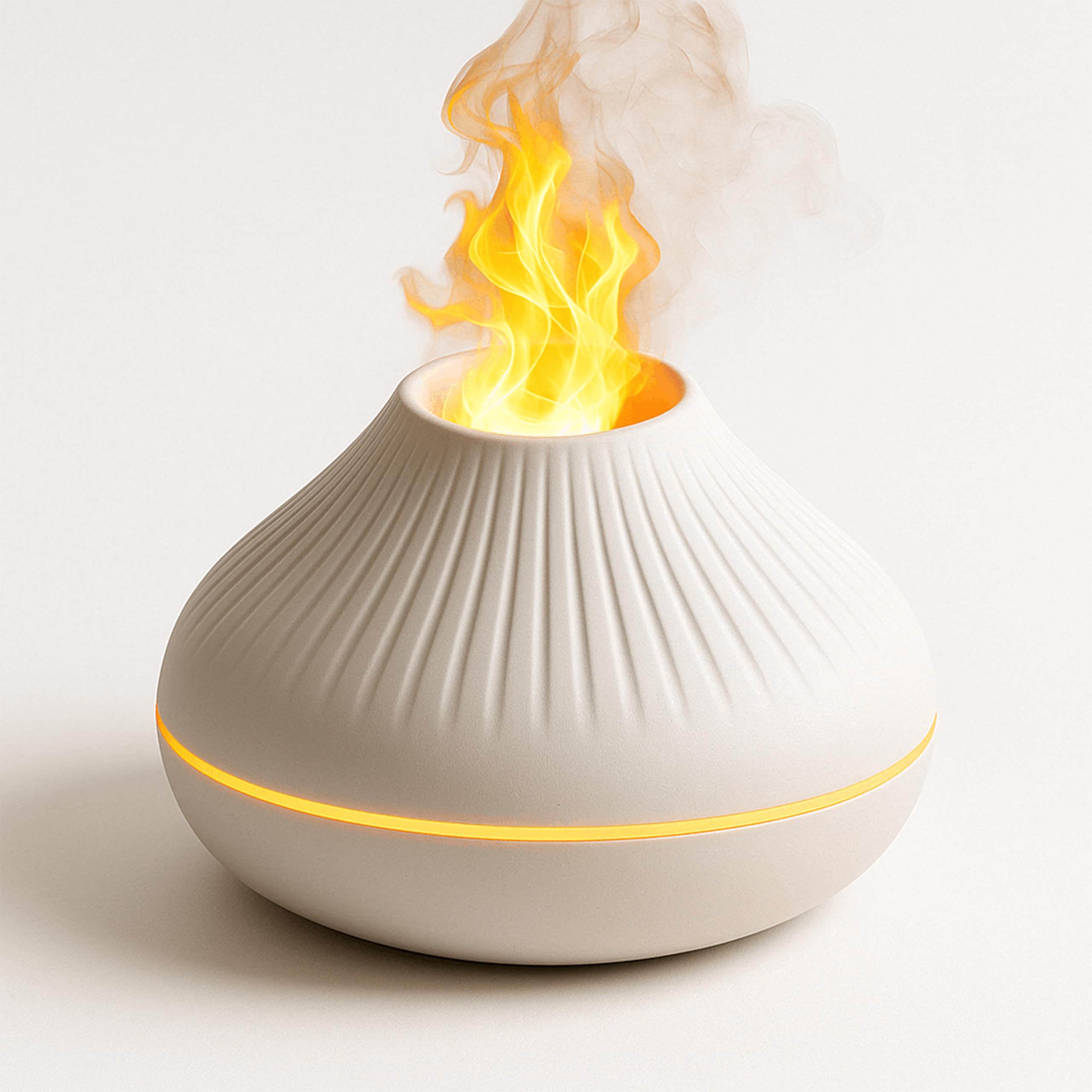 ALMA® Diffusore e Umidificatore di Oli Essenziali con Effetto Fiamma – 7 Colori LED, Funzionamento Ultra Silenzioso e Spegnimento Automatico – Perfetto per Casa, Camera da Letto, Yoga e Ufficio