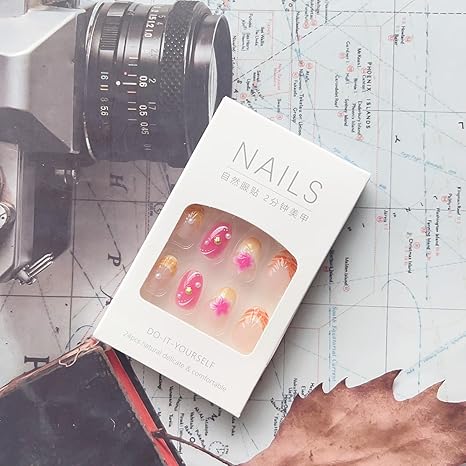 💖 Pink Summer Shell Flower Nails: Press-on Manicure