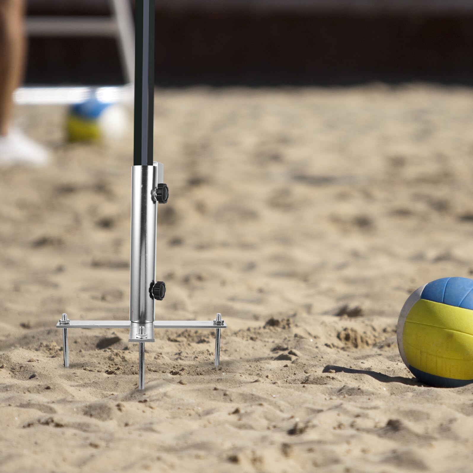 BESTonZON Soporte de Anclaje para Sombrilla de Exterior Portátil de Hierro Punta Desmontable para Jardín, Playa y Camping, Base Segura para Parasol