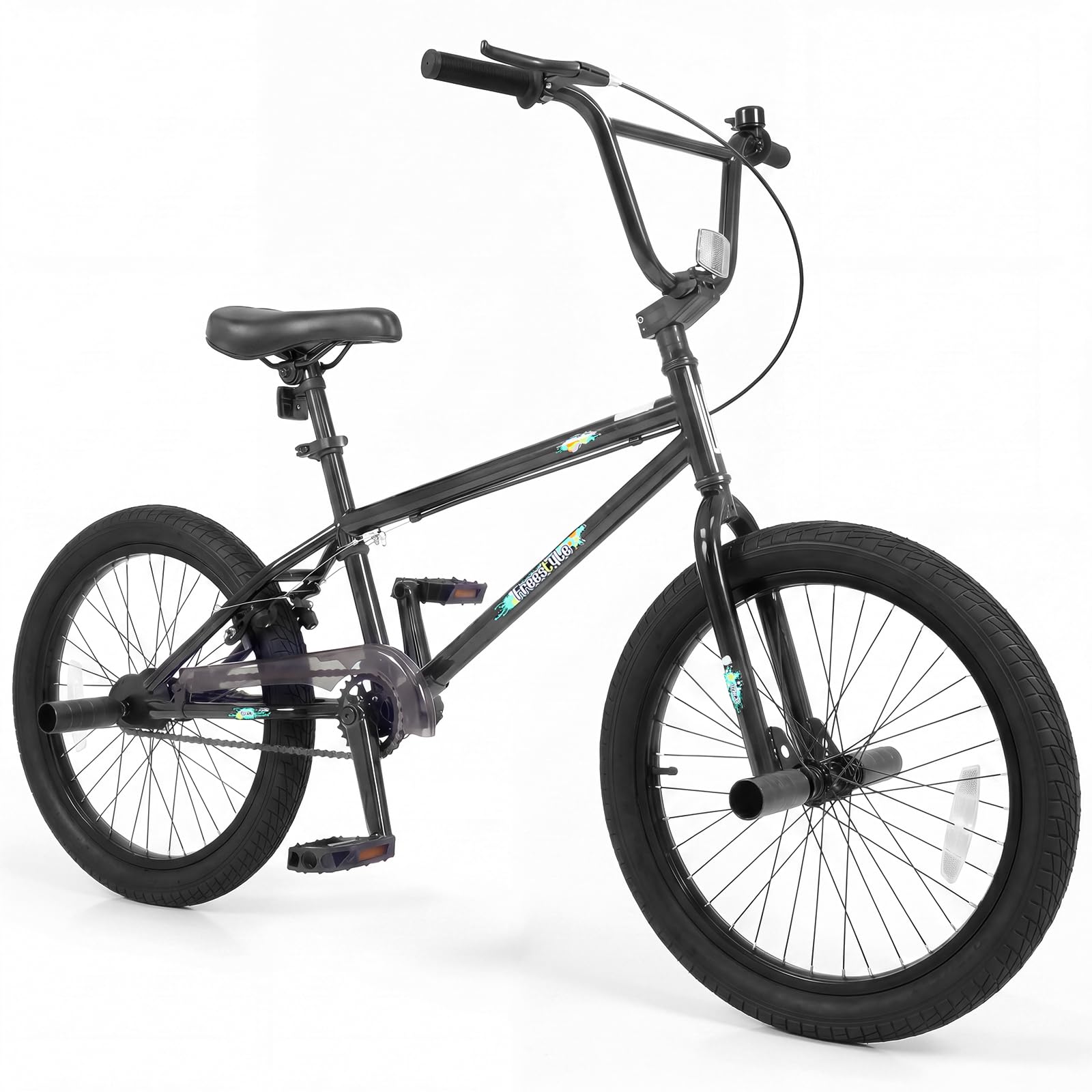 Goplus 20" Kids BMX Bike for Boys Girls, with Adjustable Seat, 4 Pegs