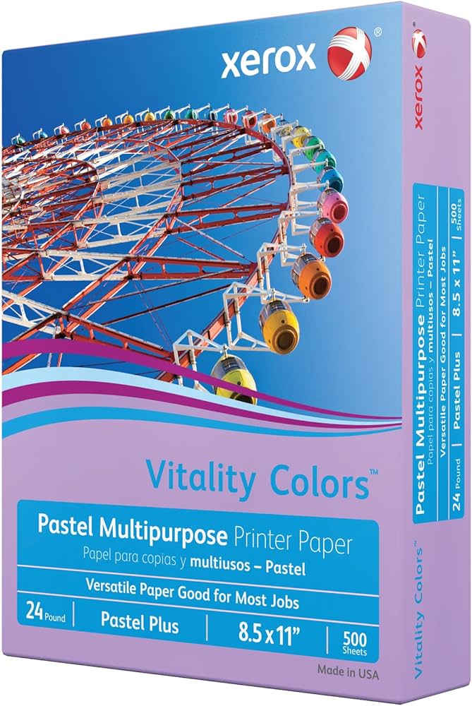 Staples Pastel Colored Copy Paper 8 1/2 x 11 Lilac 500/Ream (14782) 678826, Purple Copy Paper