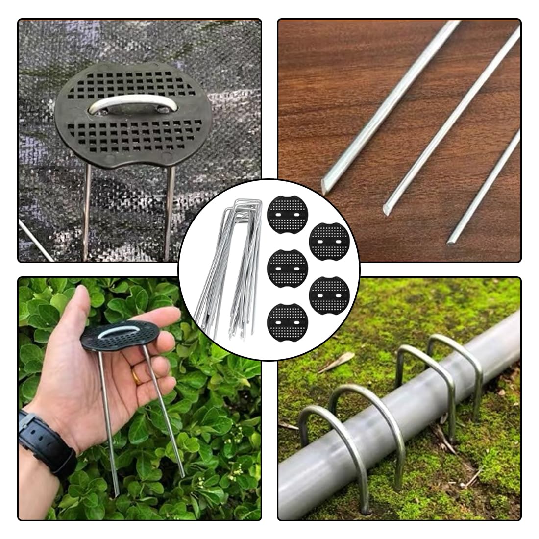 20 Picchetti Da Giardino In Acciaio Zincato - Per Telo Pacciamatura, Tenda Da Campeggio E Erba Artificiale