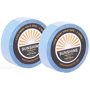Sunshine 2 Pack Double Sided Wig Adhesive Tape Roll 1/2" x 3 Yards - Made in USA Lace Front Hold