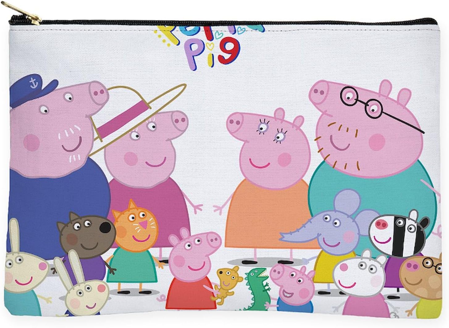 CafePress Peppa Pig Friends And Family Zipper Makeup Pouch, 8.5"x6"