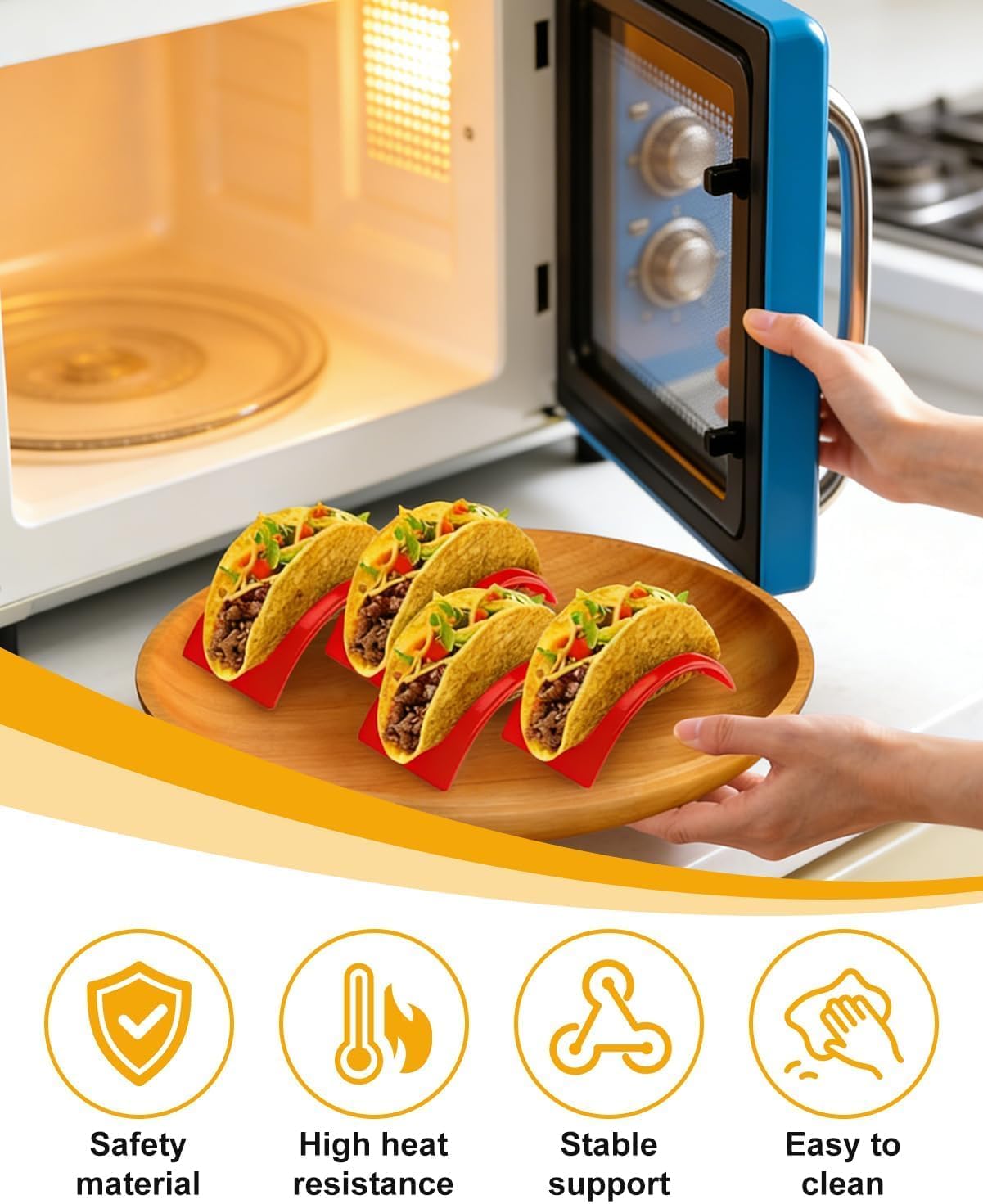 24 Pack Plastic Taco Holder Stands, Taco Holders for Hard or Soft Shells image 4