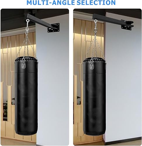 Miniatura 5 de KSWLOR Soporte de pared para bolsas pesadas, colgador de saco de boxeo, soporte de montaje para saco de boxeo resistente, gancho giratorio de 360