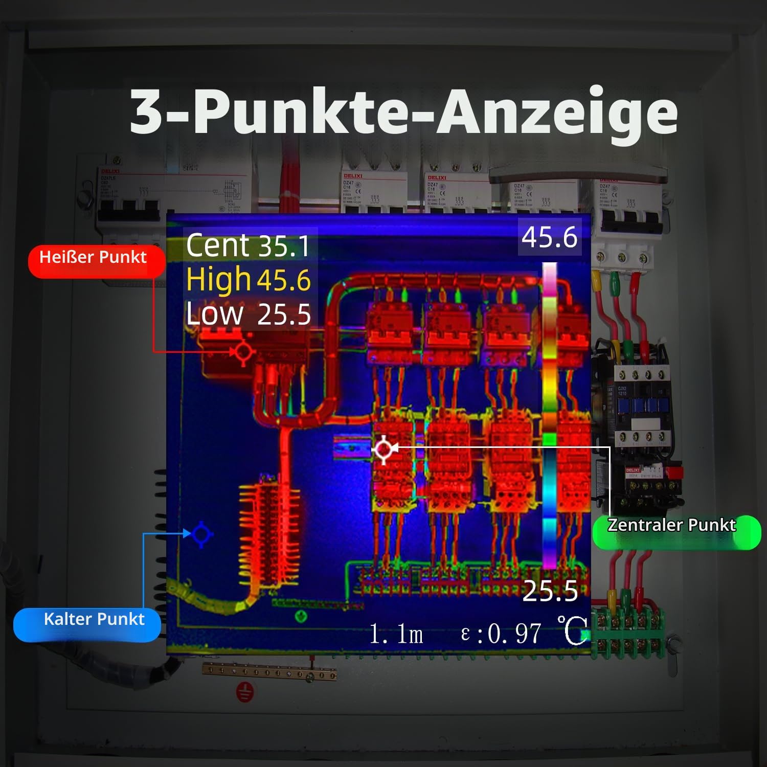 BSIDE SH7 Multimeter Wärmebildkamera mit Makro Objektiv und 3,98” Touchscreen Thermokamera 320X320 IR-Auflösung & Digital Multimeter 20000 Counts TRMS für Leckortung PCB Elektronik KFZ Industrie