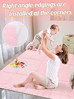 Vista 4 de ANPHSIN 12 piezas de alfombras de espuma entrelazadas espesadas, alfombras suaves y esponjosas para bebé con bordes, alfombra de área