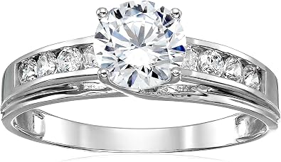 Solid 925 Sterling Silver Engagement Ring Solitaire Round CZ Cubic Zirconia 1.5ct